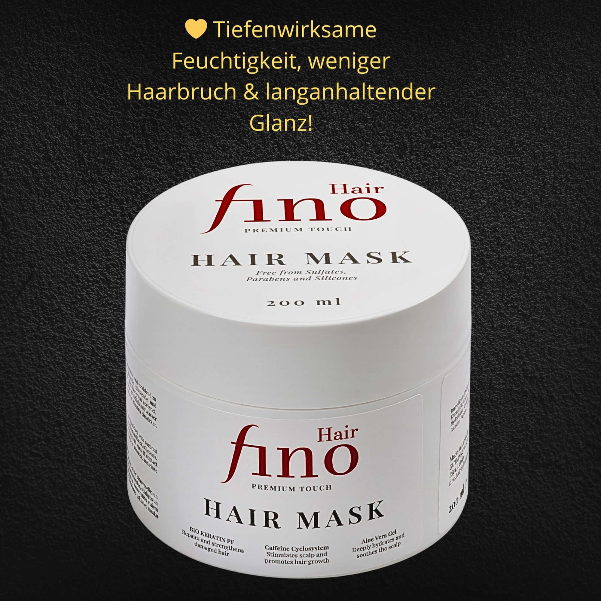 Professionelle Haarmaske mit Biotin Keratin Koffein – Feuchtigkeitspflege, Haarreparatur, Anti-Spliss, ohne Silikone – fino Hair fino Hair premium touch fino hair mask japan