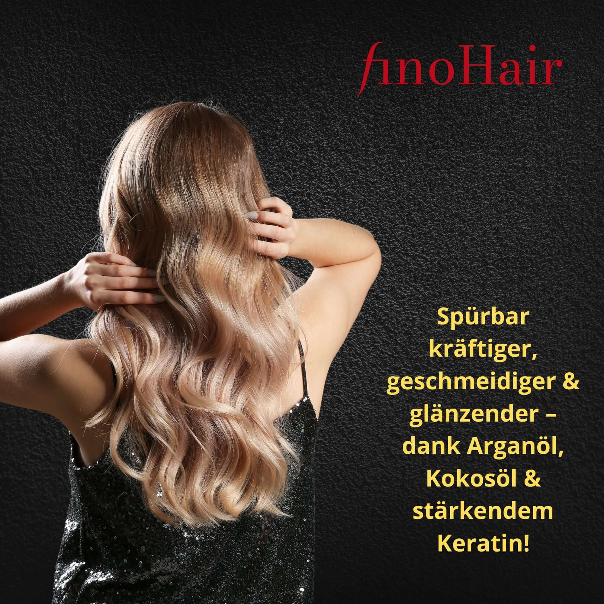 Haarmaske Biotin Keratin Koffein – Tiefenpflege für langes Haar, gefärbtes Haar, geschädigtes Haar, ohne Silikone Parabene – fino Hair