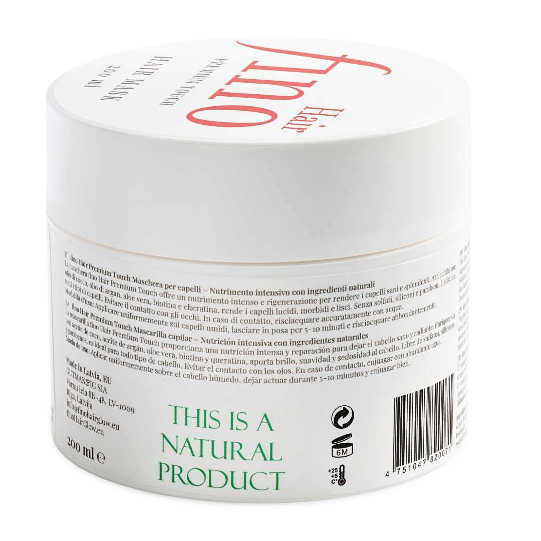 fino Hair Premium Touch Haarmaske mit Biotin, Keratin & Koffein – Tiefenpflege für trockenes & geschädigtes Haar ohne Silikone.