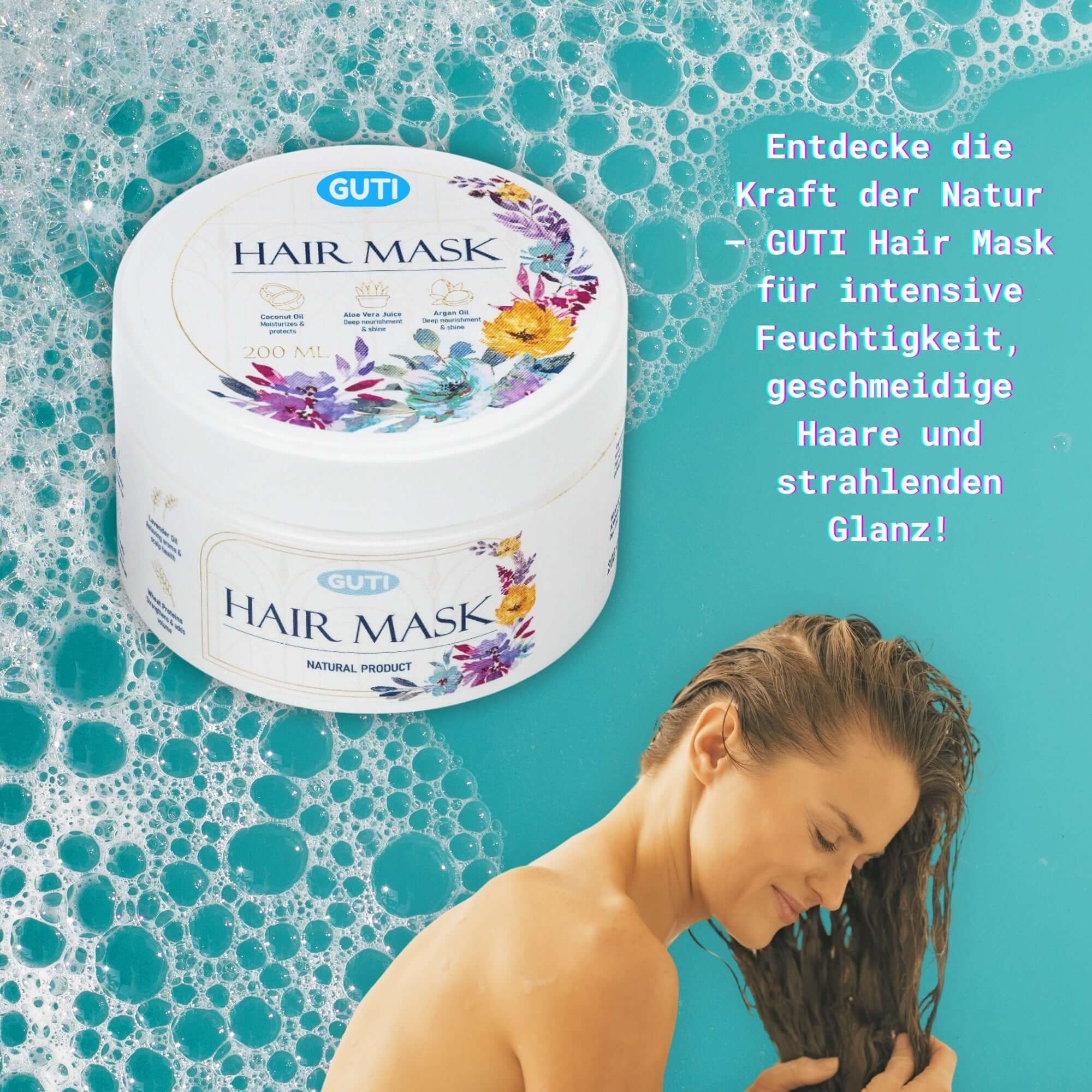 GUTI Haarmaske – Pflege für trockenes Haar mit Bio-Ölen, geeignet für coloriertes Haar