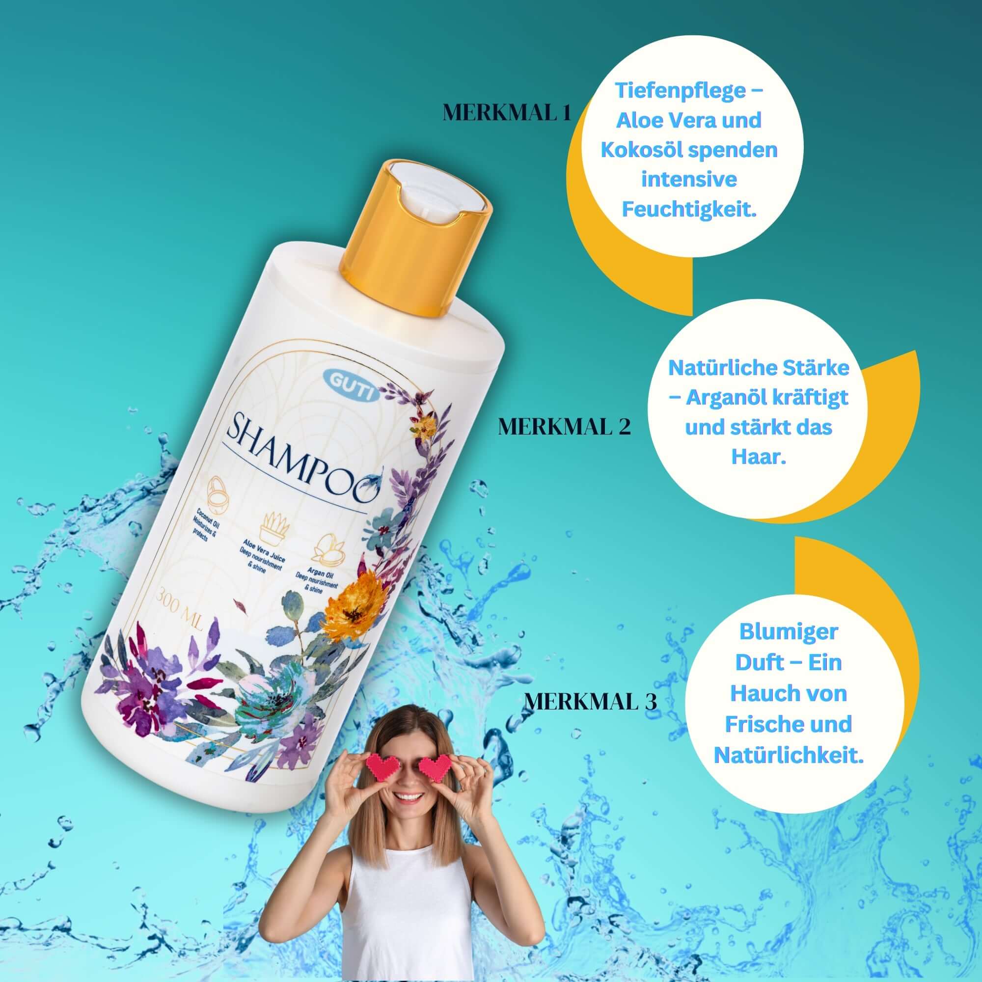 GUTI Bio-Arganöl Shampoo – Mit natürlichen Ölen für gepflegtes & glänzendes Haar