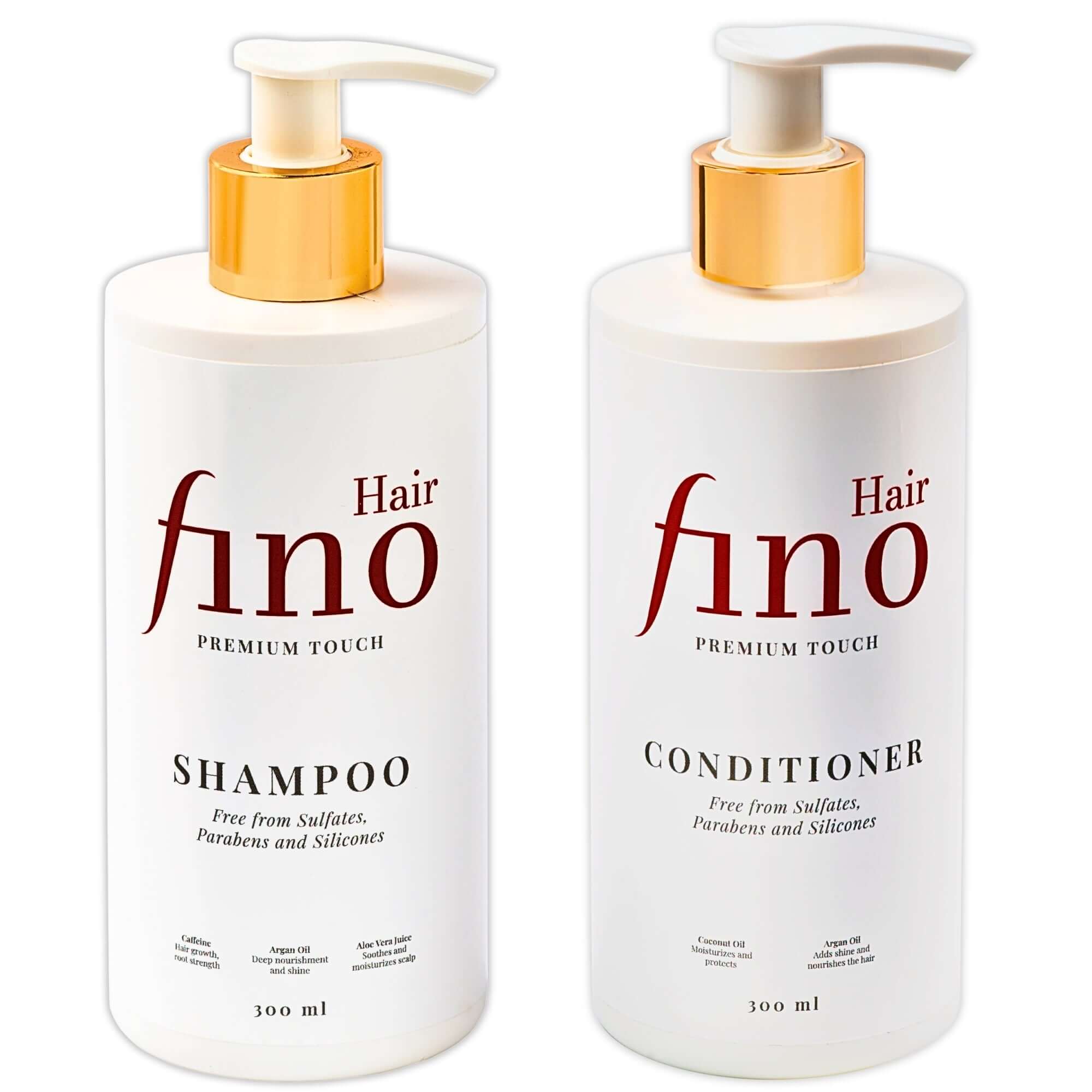 fino Hair Set Shampoo & Conditioner – Koffein, Biotin, Aloe Vera, ohne Silikone & Parabene, inspiriert von Premium Touch Haarmaske, 2×300 ml fino Hair premium touch fino hair mask japan